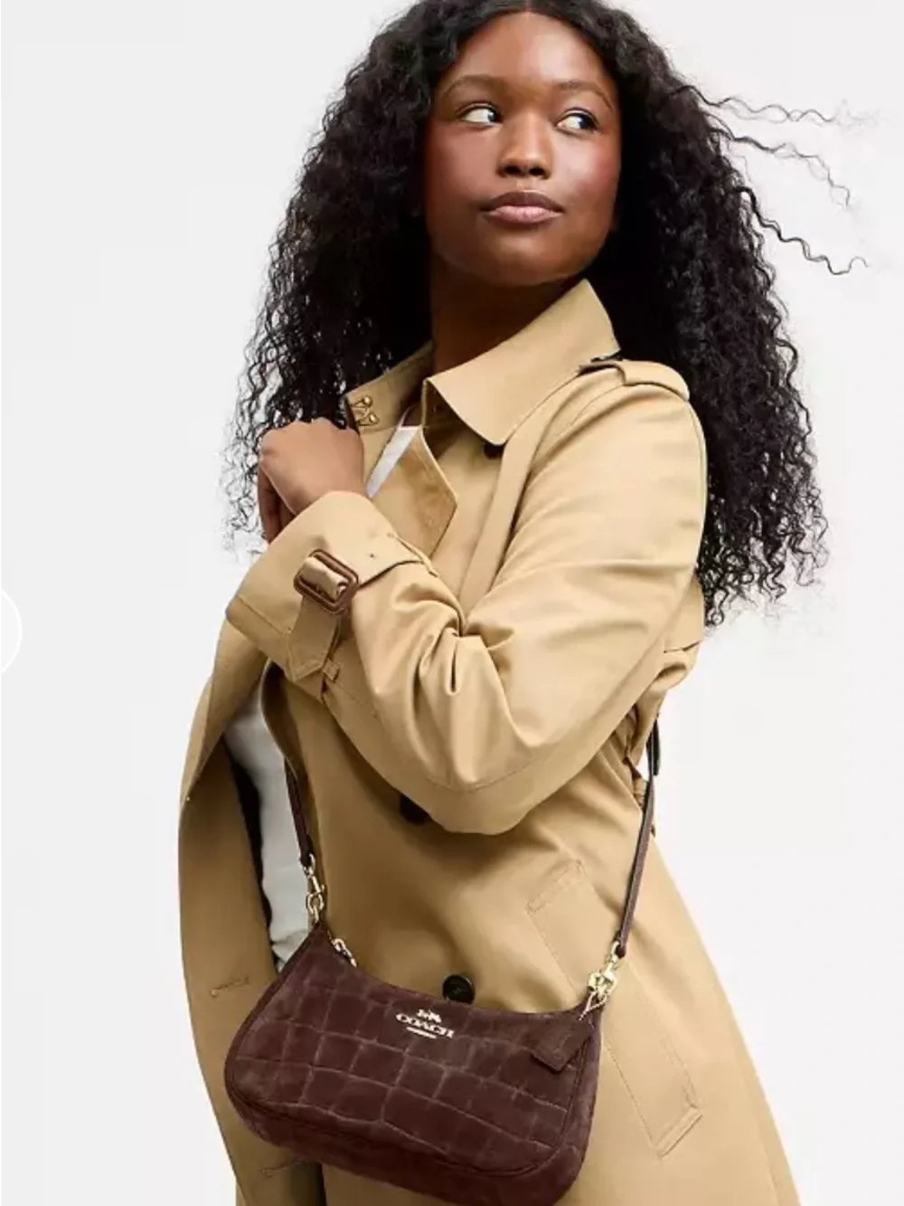Coach soft Teri Shoulder Bag suede Crossbody handbag purse NWT